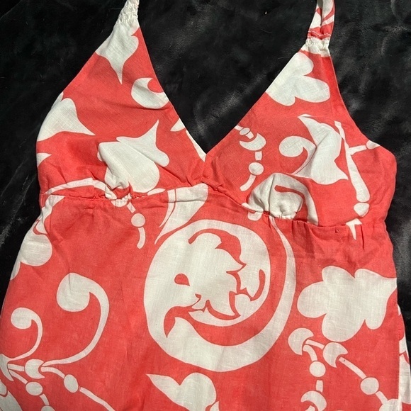 Old Navy Orange & White Long Sundress-Tied Behind Neck Size Medium - Picture 2 of 4